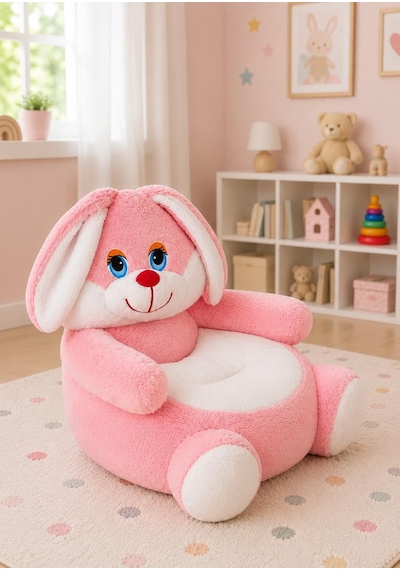 Özgüner Oyuncak Pelüş Oturma Koltuğu,çocuk Koltuğu,bebek Oturağı,puf,pelüş Puf,bebek Pufu Tavşan Çok Renkli