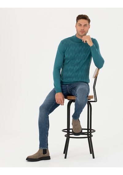 Pierre Cardin Erkek Petrol Triko Kazak 50278099-vr102 Petrol