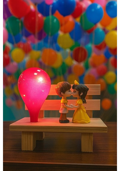 Ahşap Cam Balonlu Sevgiliye Hediye 12x8 Cm Yılbaşı Hediyesi -