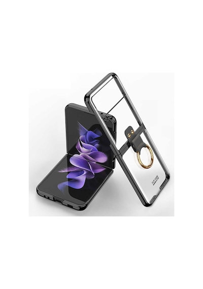 Samsung Galaxy Uyumlu Z Flip 3 Kilif Seffaf Yüzüklü Full Korumali Kapak 478655213