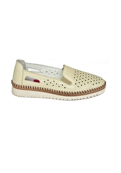 Fox Shoes P555501103 Bej Hakiki Deri Kadın Ayakkabı Bej