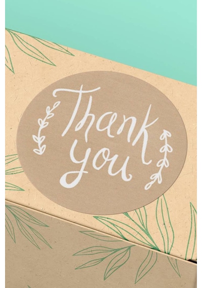 Thank You Renkli Yuvarlak Teşekkür Etiketi Sticker 3x3cm St2072 Çok Renkli