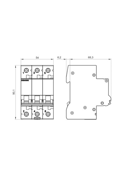 3 X 40 Amper Anahtarlı Otomatik Sigorta C1 40a 6ka