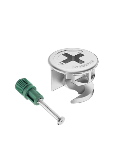 İmt Aksesuar 10 Mm Kendinden Dübelli Minifix Gövde Ve Mil Seti - Mobilya Bağlantı Elemanı 100 Parça Metalik