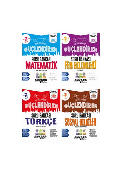 Ankara 2027 7. Sınıf Matematik + Fen Bilgisi + Türkçe + Sosyal Bilgiler Güçlendiren Soru Seti 4 Kitap Maarif Model