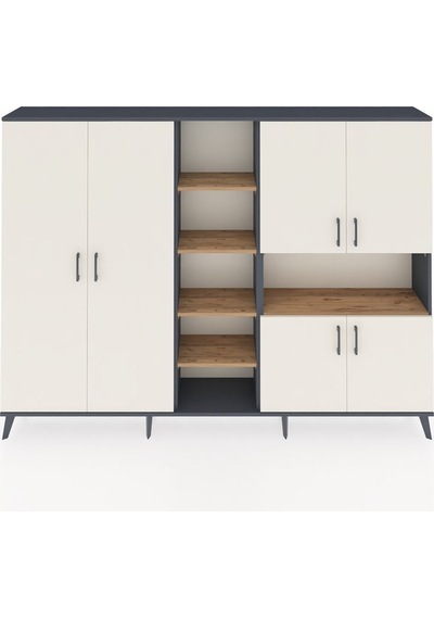 Arges Dolap 13 Raflı 6 Kapaklı 220x30x163 Antrasit-aytaşı/çam Aytası/atlas Çam - Antrasıt Arges Dolap 13 Raflı 6 Kapaklı 220x30x163 Antrasit-aytaşı/çam Aytası/atlas Çam - Antrasıt