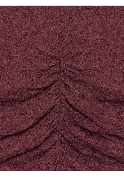 Dilvin 32492 Büzgülü Dantel Top-bordo