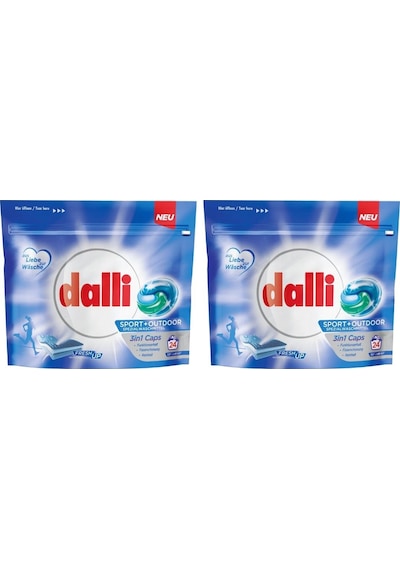 Dalli Spor Kıyafetleri İçin Tablet Çamaşır Deterjanı 3'ü 1 Arada 24 Yıkama 2'li Set