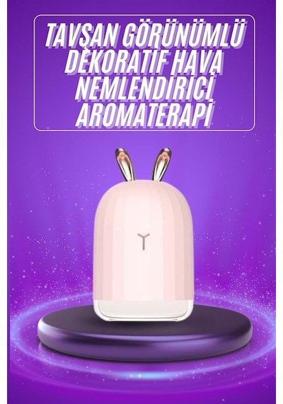 Aromaterapi Hava Nemlendirici Dekoratif Usb Şarjlı Tavşan Nemlendirici