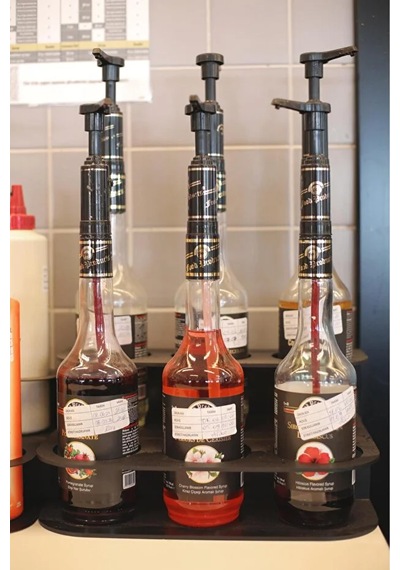 2 Katlı 6 Bölmeli Şurup,sos Standı Cafe,bar,restaurant Siyah