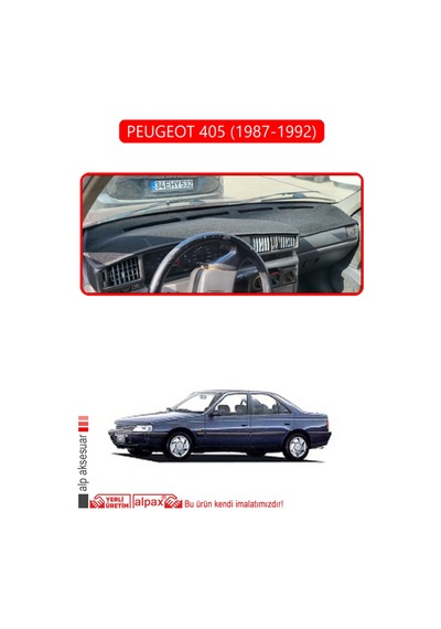 Peugeot 405 1987-1992 Torpido Koruma Halısı Kırmızı Kenar