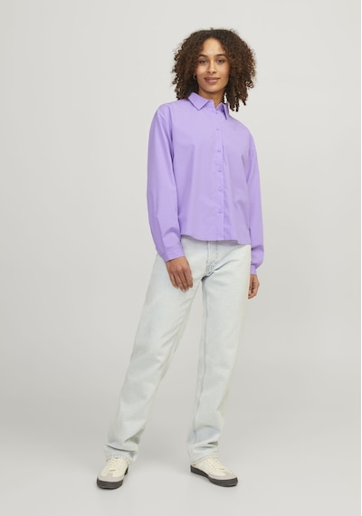 Jack & Jones Kadın Relaxed Fit Uzun Kollu Gömlek - Mission 12203522 Lilac Breeze Beyaz