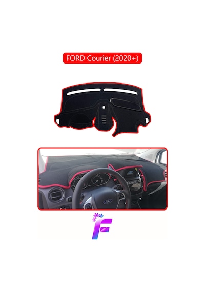 Ford Courier 2020+ Ekranlı Torpido Örtüsü Güneşten Korur Kolay Montaj Tam Uyum E93