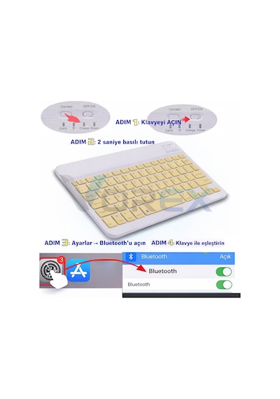 Pl-366 Bluetooth Kablosuz Klavye Type-c Şarjlı, Tablet Telefon Pc Uyumlu