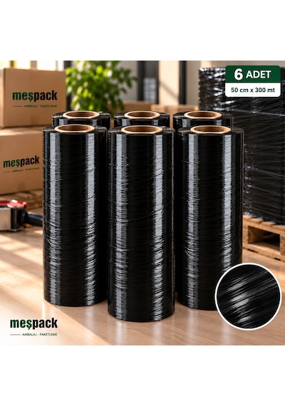 Siyah Streç Film 50 Cm 300 Mt 6 Adet 50x300