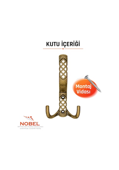Karatay Portmanto Askısı, Metal Vestiyer Askısı, 20 Gr, Dolap Ve Duvar Askılığı, Anti K Sari Vidalı