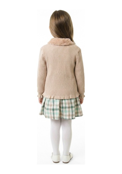 Xo Kids Kız Çocuk Elbise 3-7 Yaş 4766 Bej