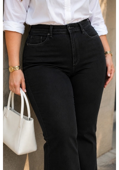 Cedy Denim Cedy Denım - Kadın Büyük Beden İspanyol Paça Yüksek Bel Skinny Fit Likralı Pantolon C628 Siyah Cedy Denim Cedy Denım - Kadın Büyük Beden İspanyol Paça Yüksek Bel Skinny Fit Likralı Pantolon C628 Siyah