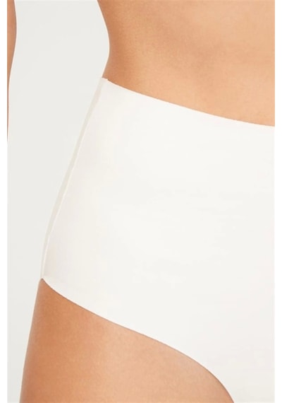Cottonhill Yüksek Bel Basic Lazer Kesim Kadın Bikini Külot-beyaz Beyaz