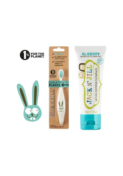 Jack N' Jill Jack N Jill Doğal Sertifikalı Bebek/çocuk Diş Seti Bunny Diş Fırçası + Yaban Mersini Aromalı Diş Macunu 50g