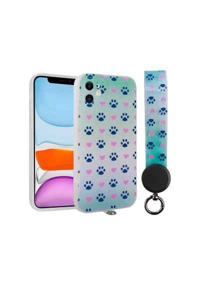 Zore İphone 11 Uyumlu Desenli El Askılı İpli Ogaa Arte Silikon Kılıf-no10