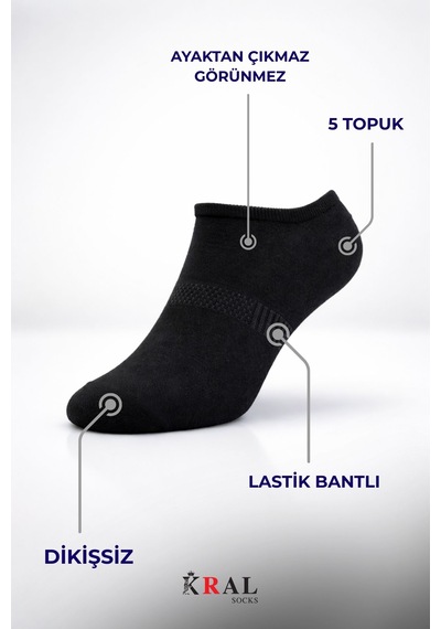 Kral Socks Erkek Snikers 6 Çift Bambu Dikişsiz Hassas Dokuma Terletmez Bambu Çorap Asorti Kral Socks Erkek Snikers 6 Çift Bambu Dikişsiz Hassas Dokuma Terletmez Bambu Çorap Asorti