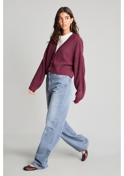 Defacto Regular Fit V Yaka Basic Düz Düğme Kapamalı Triko Hırka U2052az26wnbr162 Bordo-br162
