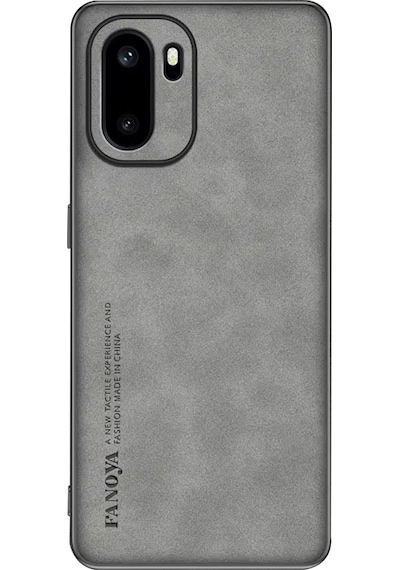 Microcase Oneplus 15r / Ace 6 İle Uyumlu Luxury Leather Series Deri Desenli Plastik Koruma Kılıf - Al8125 Gri