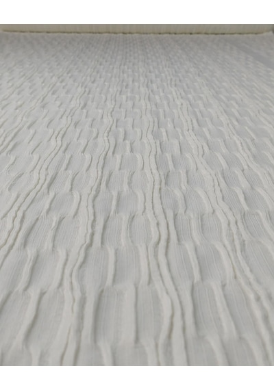 Ekru Krem Arası Renkte Bürümcüklü Jarse Kumaş 140x210cm-10823 Ekru