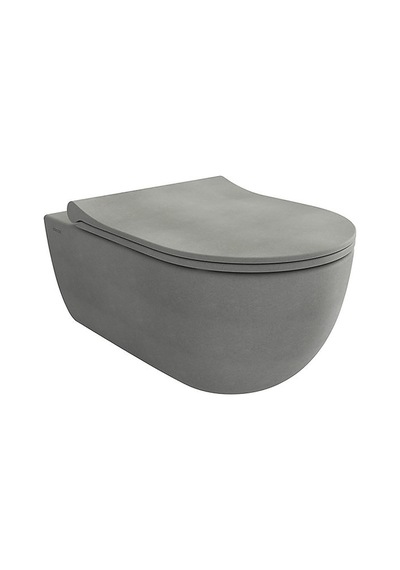 Bocchı V-tondo Rımless Asma Klozet Kapak Dahil - Mat Beton Mat Gri