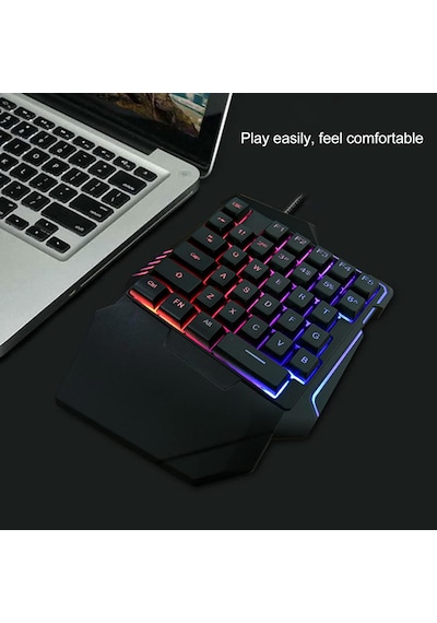 G7 Tek El Kullanım Gaming Oyuncu Usb Kablolu Klavye Rgb Led Işıklı 35 Tuşlu Taşınabilir Mini Oyun Tuş Takımı