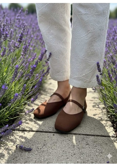 Aska Shoes Shoes Günlük Tokalı Babet 2025aska004 Kahverengi