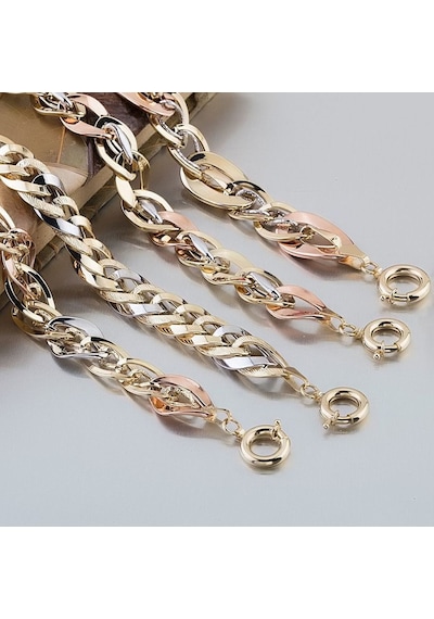 Altın Bileklik Hallow Tasarım 14K Sarı Beyaz N11.32852 Sarı Altın