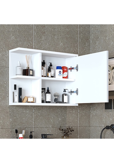 Kulpsuz Tek Kapaklı Mat Suntalam 60 Cm Aynalı Banyo Üst Dolap Byz Mat Beyaz Kulpsuz Tek Kapaklı Mat Suntalam 60 Cm Aynalı Banyo Üst Dolap Byz Mat Beyaz