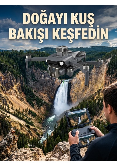 Gps Konumlandırmalı Çift Kameralı Drone Canlı Görüntü Aktarımlı - Lisinya