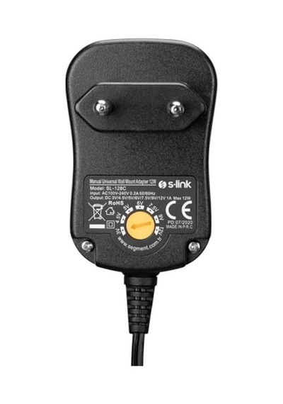 Sl-128c 3 Volt - 12 Volt 1 Amper Ayarlı 8 Uçlu Swıtch Mode Plastik Kasa Adaptör