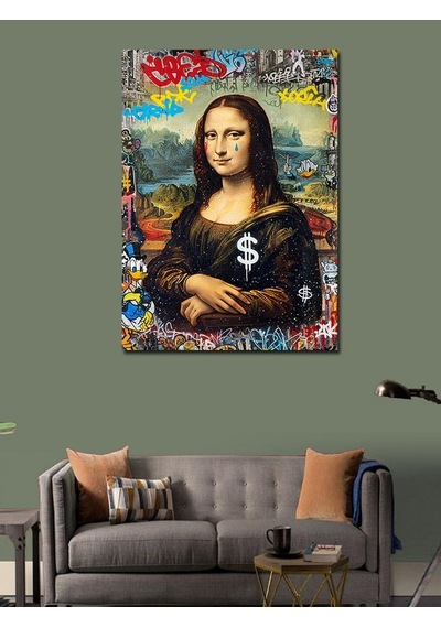 Kanvas Tablo Dolar Mona Lisa 70cmx100cm