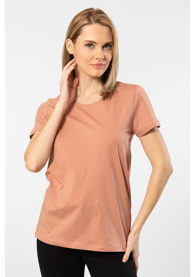 Wtshirt London Kısa Kollu Bisiklet Yaka Kadın T-shirt Somon 001