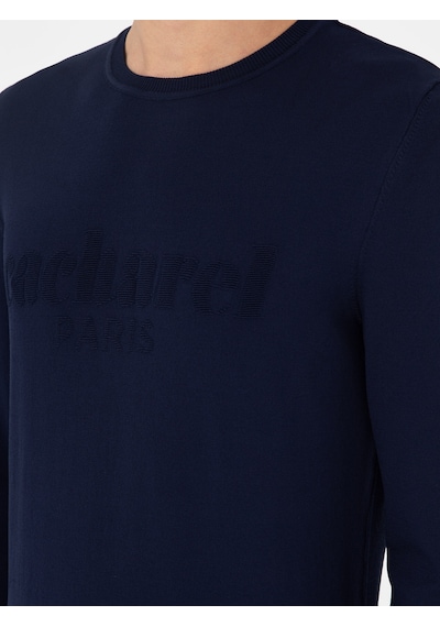 Cacharel Lacivert Slim Fit Bisiklet Yaka Triko Kazak