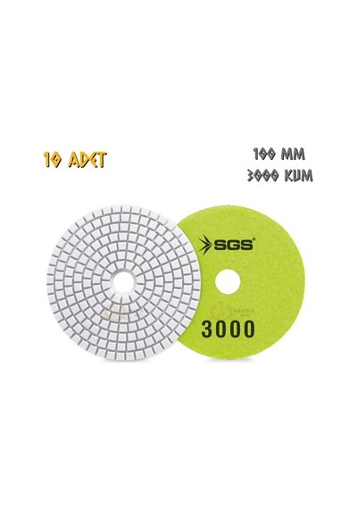 Sgs Elmas Polisaj Pedi Mermer-granit-fayans - Islak - 3000 Kum - 10 Adet