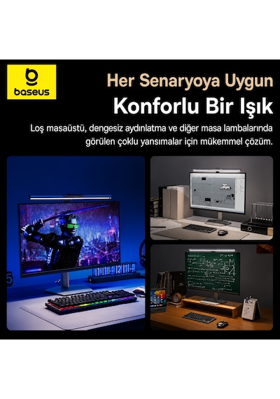 Baseusonline İ-wok 3 Manyetik Monitör Işığı 2700k-6000k Siyah