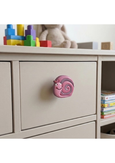 Çocuk Odası Mobilya Kulp Dolap Düğme Salyangoz No:56 Pembe