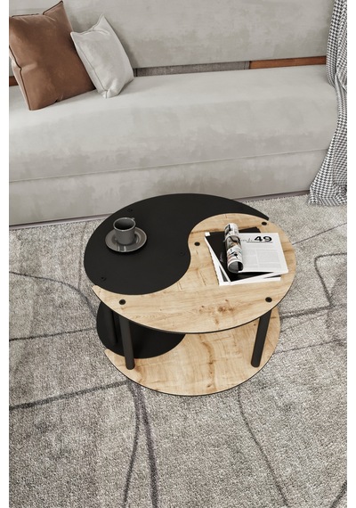 Yin Yang Unıty Serenıty Orta Sehpa 2 Li Safir Siyah 70 Cm Siyah
