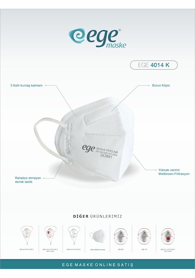 Ege Maske 4014- K FFP2 NR N95 50'li