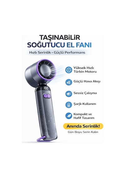 Şarjlı Mini El Fanı Ve Masa Fanı Soğutucu Pervane Taşınabilir Şarj Edilebilir 001