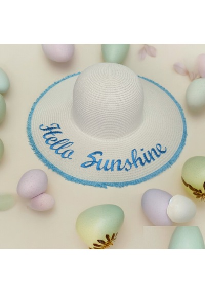 Shopiolog Kadın Hasır Plaj Şapkası Natural White Sute Bucket Hat Plaj Havuz Beyaz