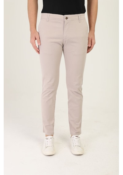 Tom Free Store Erkek Likralı Esnek Kumaş Pamuklu Yumuşak Dokulu Chino Pantolon Açık Bej