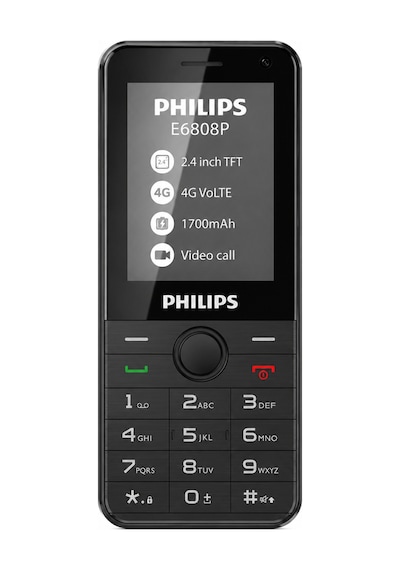 Philips E6808P 4G VoLTE Tuşlu Cep Telefonu 2.4” Ekran 1700mAh Batarya Görüntülü Arama Family Link Asker-Yaşlı-Öğrenci Siyah