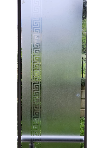Technosmart 45x200cm Meander Motifli Statik Cam Filmi Kaplama Mutfak Ofis Banyo Pencere