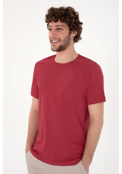 U.S. Polo Assn. Erkek Regular Fit Bisiklet Yaka Vişne Tişört 50300268-VR223